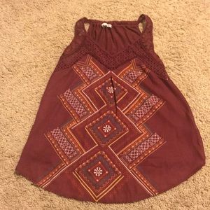 Maroon tribal tank top